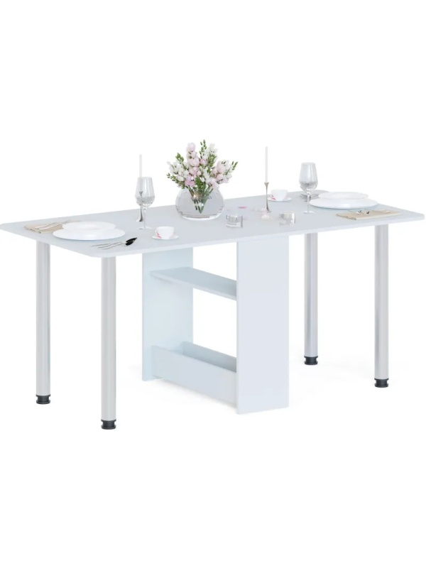 Стол раскладной Сокол_на металлических опорах СП-04м.1 белый