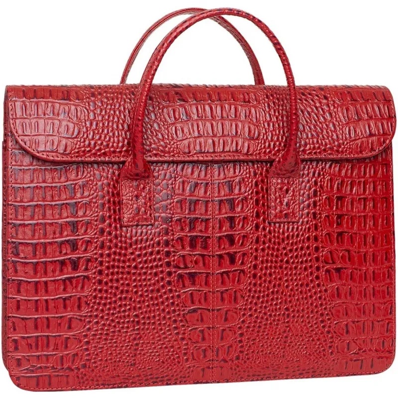 Сумка-папка д/документ 380x280x80,Franchesco Mariscotti,8-095к кроко томат