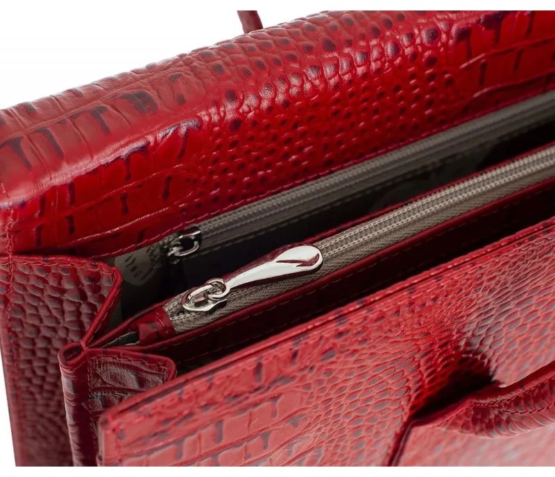 Сумка-папка д/документ 380x280x80,Franchesco Mariscotti,8-095к кроко томат