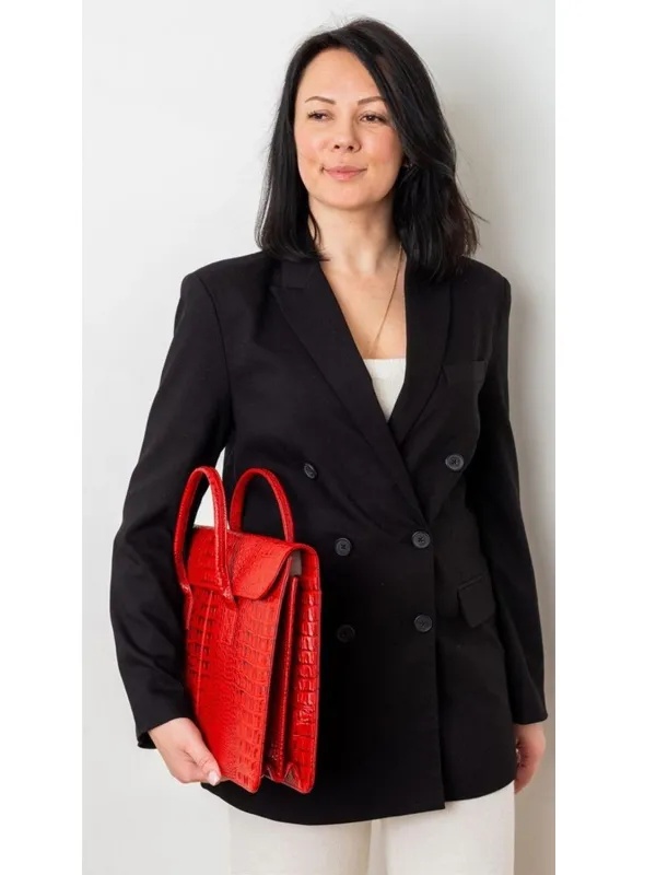 Сумка-папка д/документ 380x280x80,Franchesco Mariscotti,8-095к кроко томат