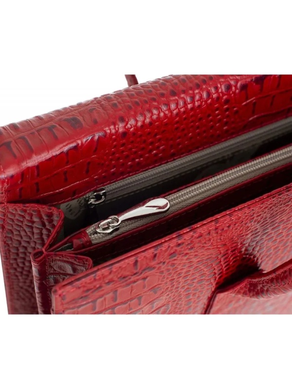 Сумка-папка д/документ 380x280x80,Franchesco Mariscotti,8-095к кроко томат