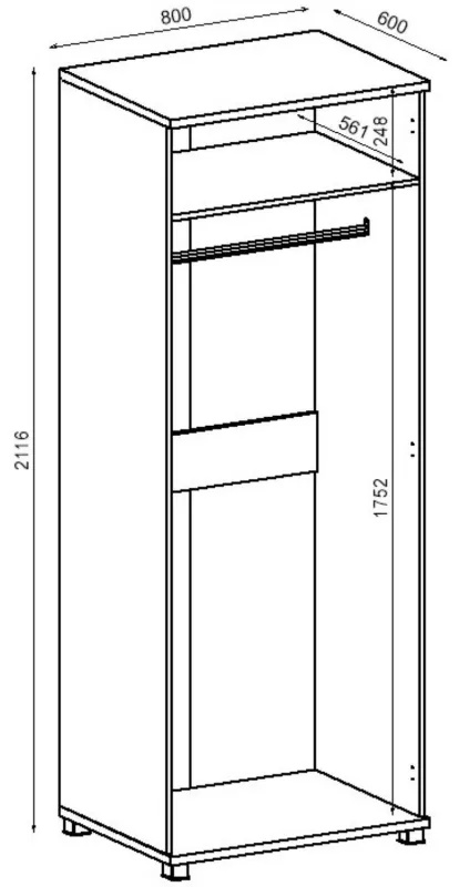 Шкаф Avance для одежды 6Ш.011 800х600х2116 венге