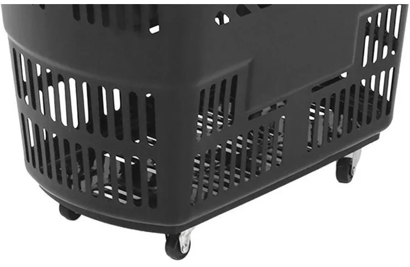 Корзина-тележка REK_Комус Мебель B35C.ECO.BL.BL 35л черная с чер.руч