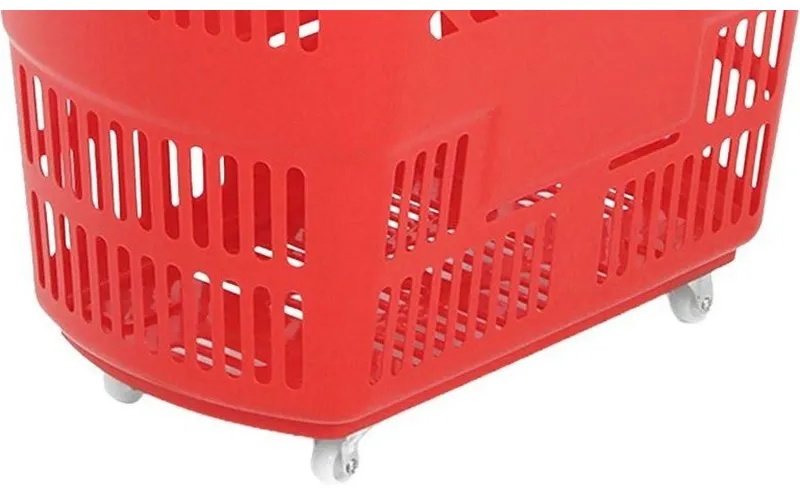 Корзина-тележка REK_Комус Мебель B35C.ECO.RD.BL 35л красн. с чер.руч