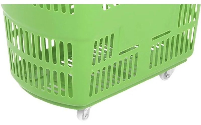 Корзина-тележка REK_Комус Мебель B35C.ECO.GR.BL 35л зелен. с чер.руч