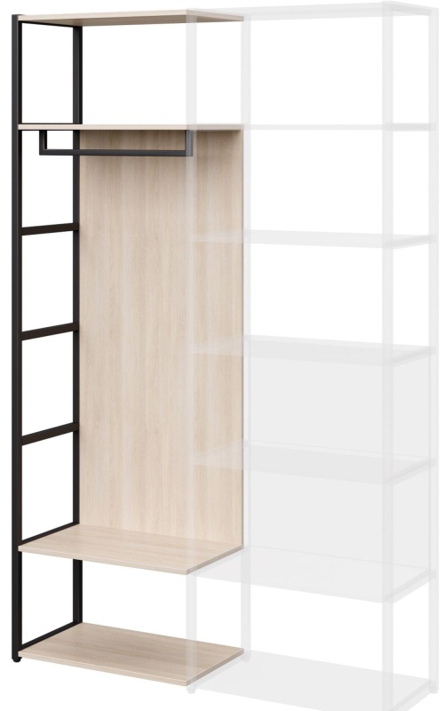 Шкаф приставной гардеробный K-Loft 241H029 645х400х2105 дуб сканд/черный