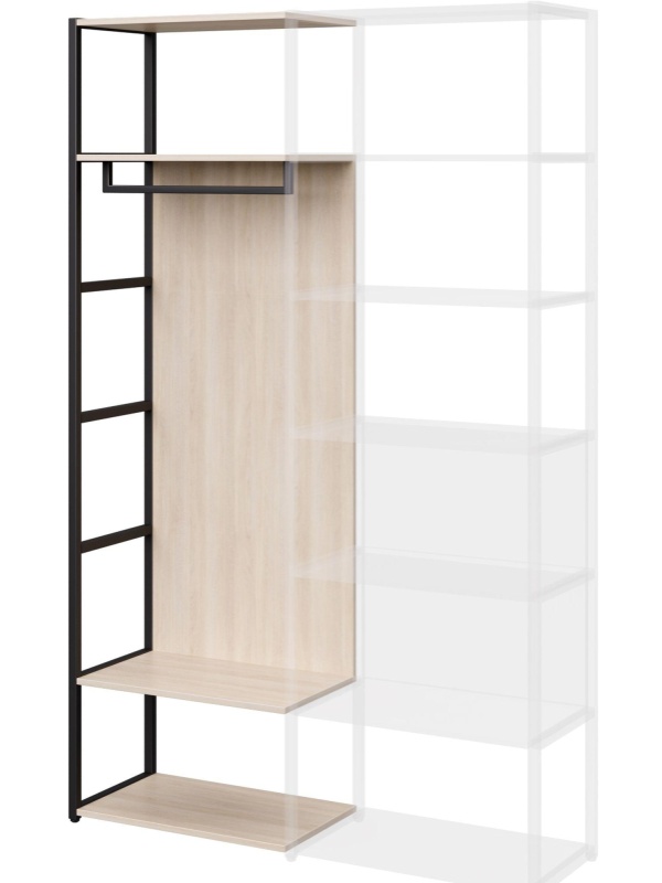 Шкаф приставной гардеробный K-Loft 241H029 645х400х2105 дуб сканд/черный