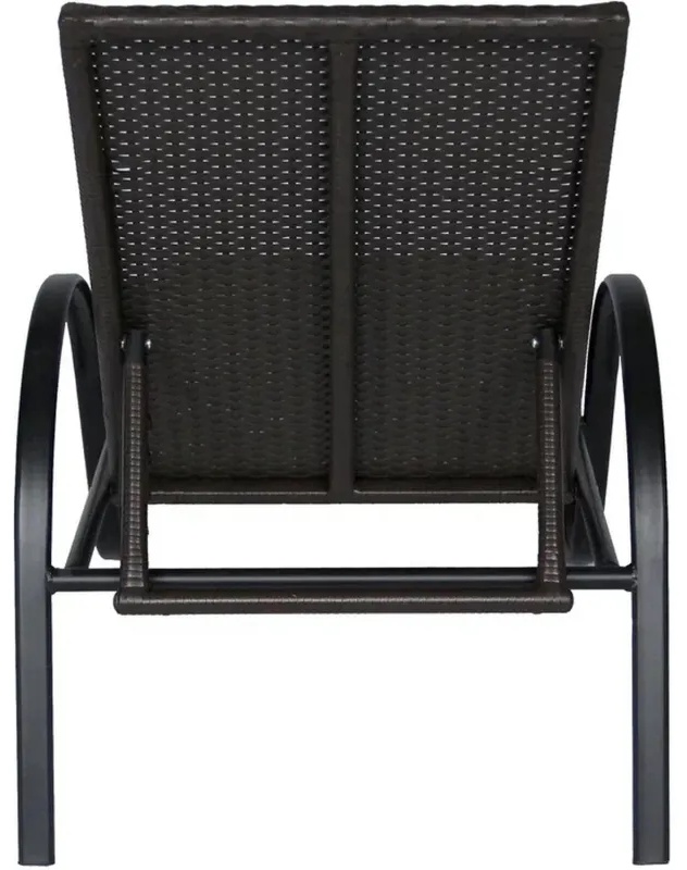 Лежак BELK_ Барселона ротанг каркас черный, искусственный ротанг коричневый