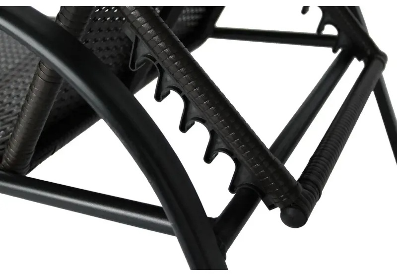 Лежак BELK_ Барселона ротанг каркас черный, искусственный ротанг коричневый