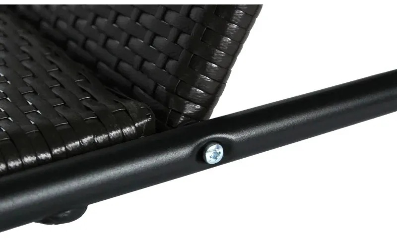 Лежак BELK_ Барселона ротанг каркас черный, искусственный ротанг коричневый