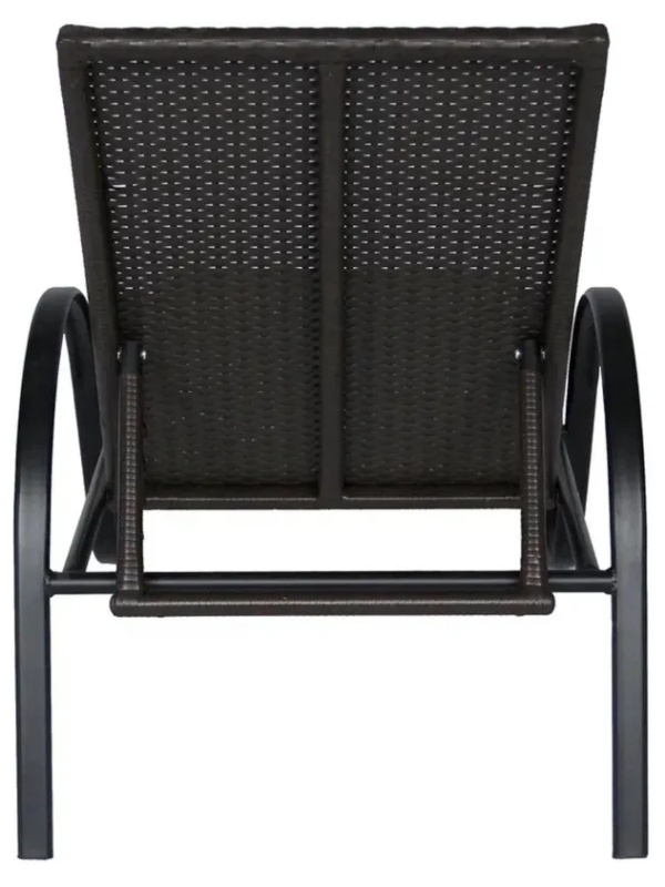 Лежак BELK_ Барселона ротанг каркас черный, искусственный ротанг коричневый