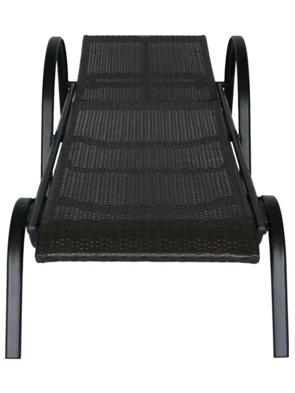 Лежак BELK_ Барселона ротанг каркас черный, искусственный ротанг коричневый