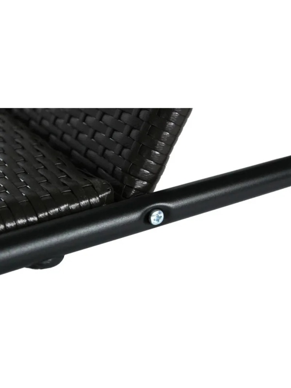 Лежак BELK_ Барселона ротанг каркас черный, искусственный ротанг коричневый