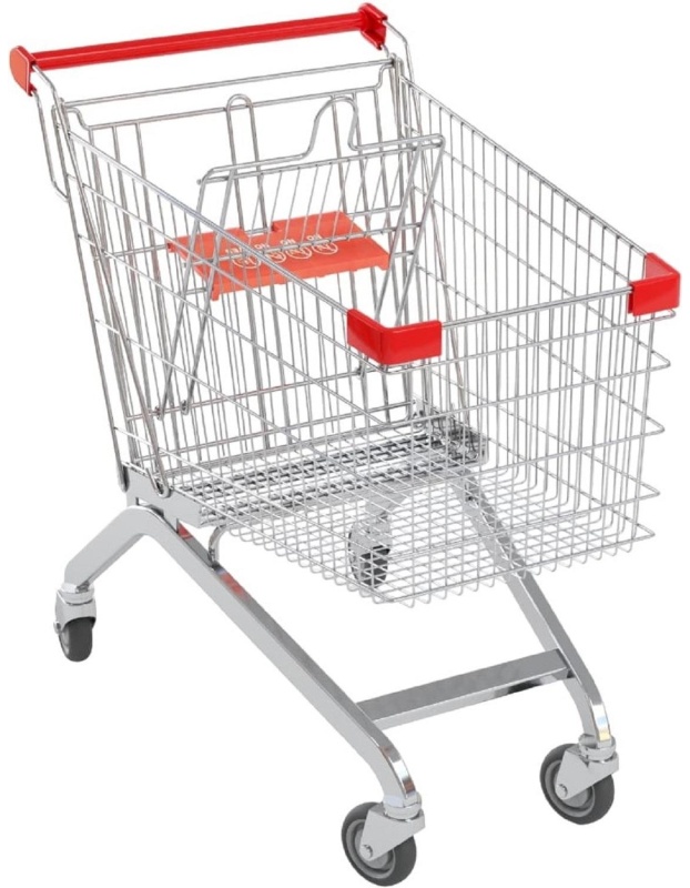 Тележка покупательская SM_А90 ДСЧПОП красный пластик