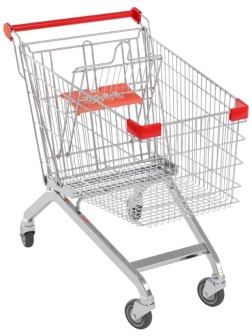 Тележка покупательская SM_А90 ДСЧПОП красный пластик