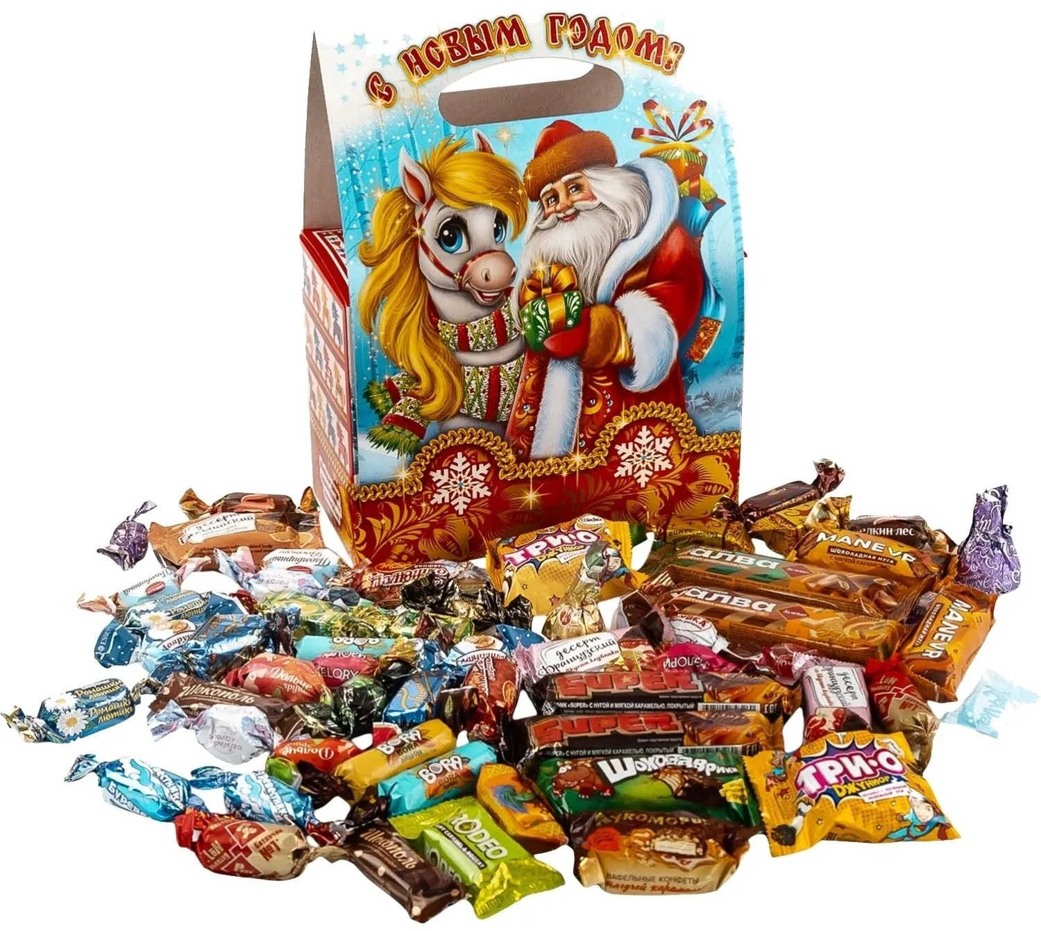 Новогодний сладкий подарок 'Добрюшка' 1000 грамм, А25118