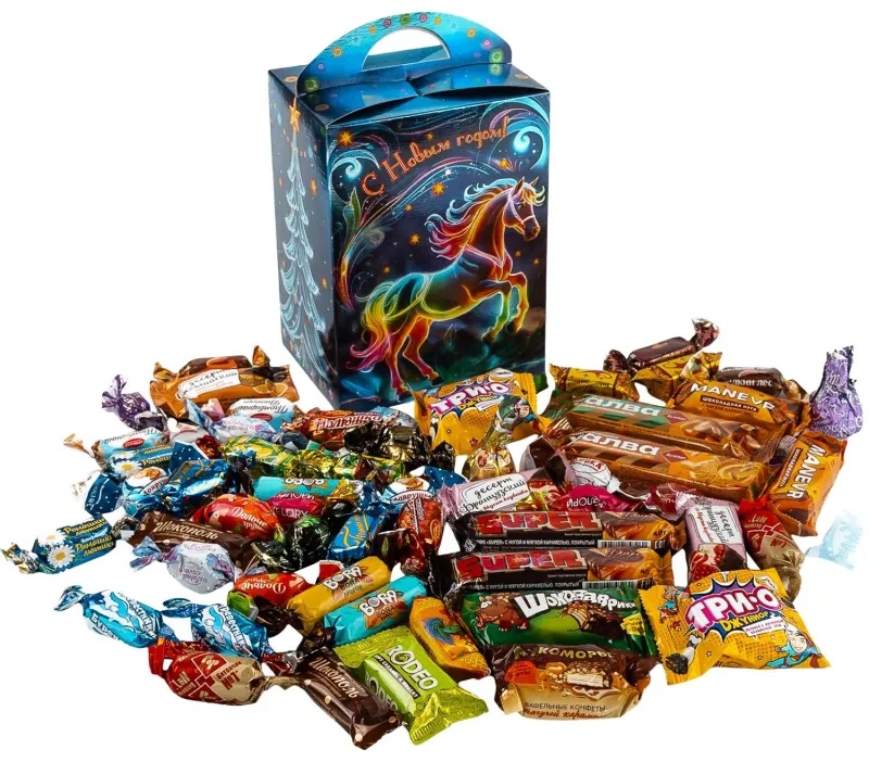 Новогодний сладкий подарок 'Северное сияние' 1000 грамм, А25120