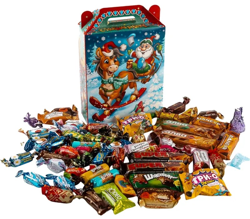 Новогодний сладкий подарок 'Зимние забавы' 1000 грамм, А25126