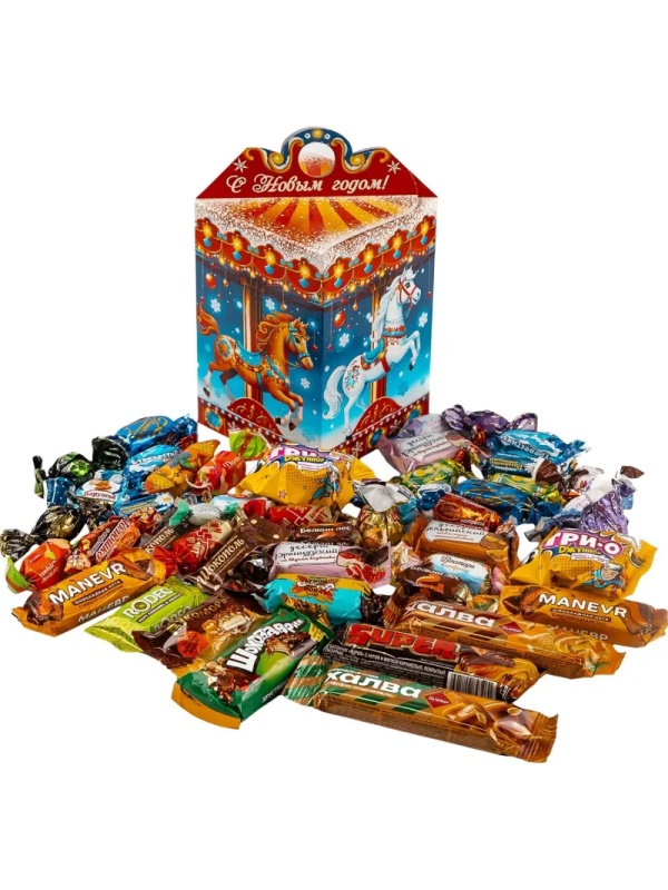 Новогодний сладкий подарок 'Праздничная карусель' 900 грамм, А25143