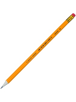Карандаш чернографитный Attache деревянн, шестигр, с ластиком, оранж.корп