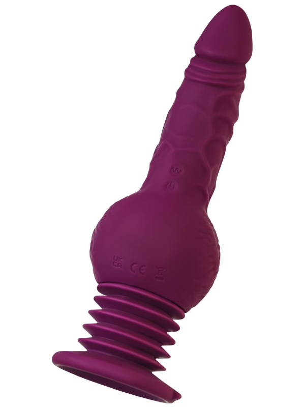 Фиолетовая мини-машина для секса Striker с пультом ДУ - 23,5 см.