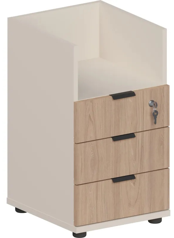 Тумба приставная Комус Мебель Easy One Вяз Шв/Кшм (250319)