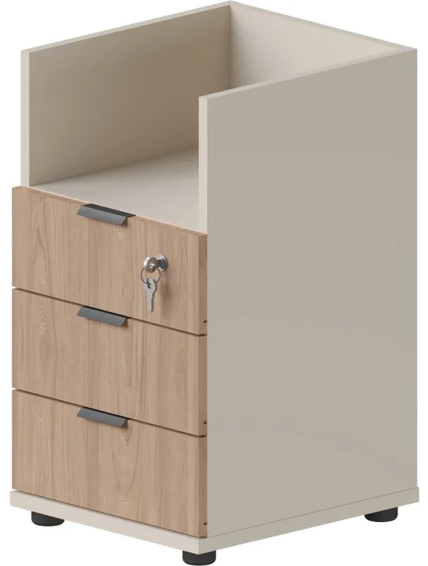 Тумба приставная Комус Мебель Easy One Вяз Шв/Кшм (250319)