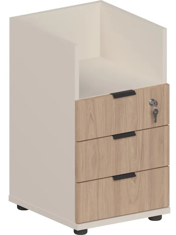 Тумба приставная Комус Мебель Easy One Вяз Шв/Кшм (250319)