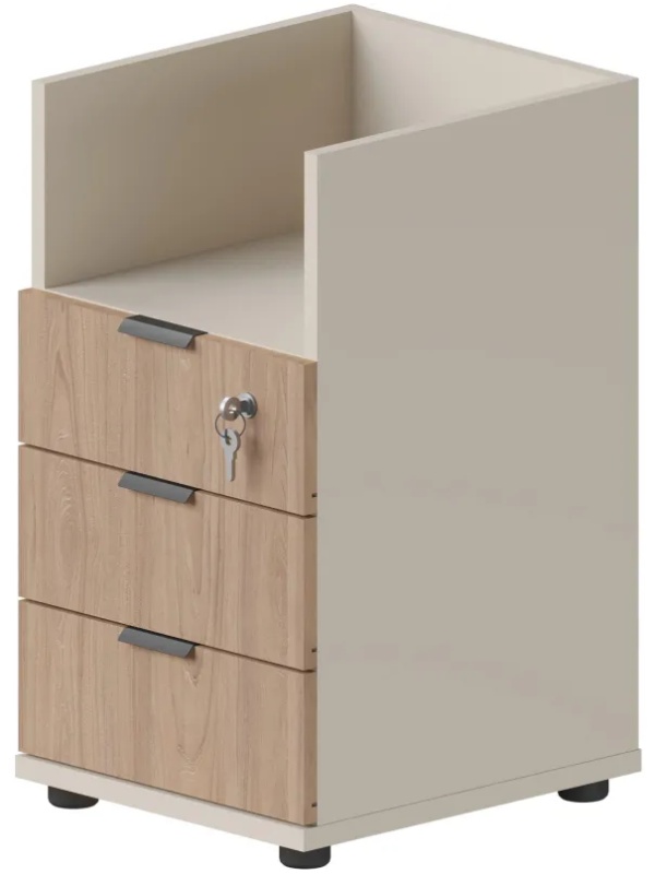 Тумба приставная Комус Мебель Easy One Вяз Шв/Кшм (250319)