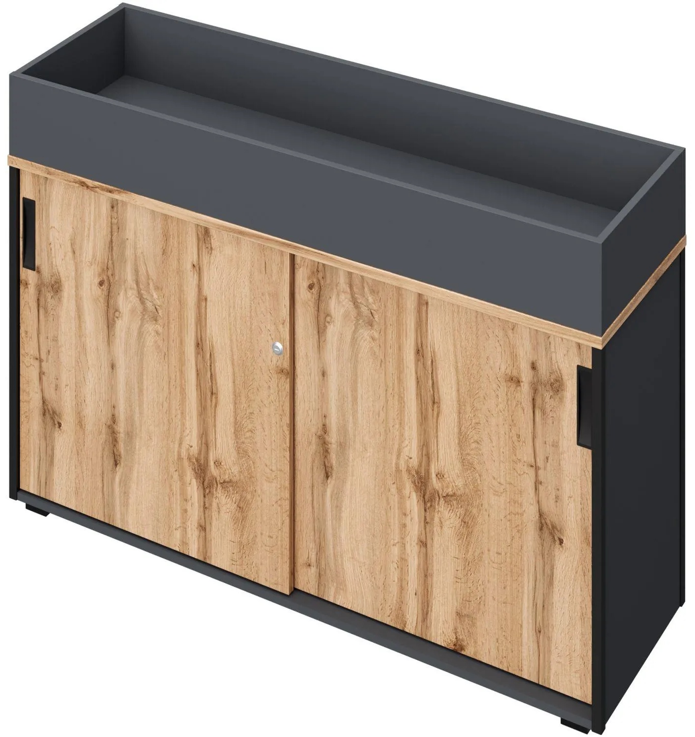 Топ K-loft ящик кашпо для тумбы 241H001 1370х416х752 графит