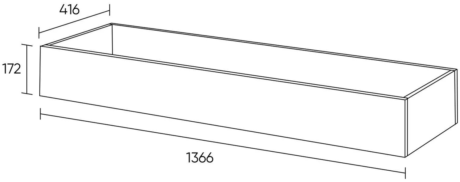 Топ K-loft ящик кашпо для тумбы 241H001 1370х416х752 графит