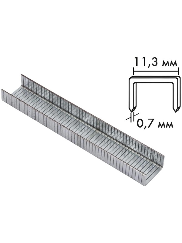 Скобы для степлера БИБЕР 85811 прямоугольные, тип 53, 6 мм (1000 шт.)