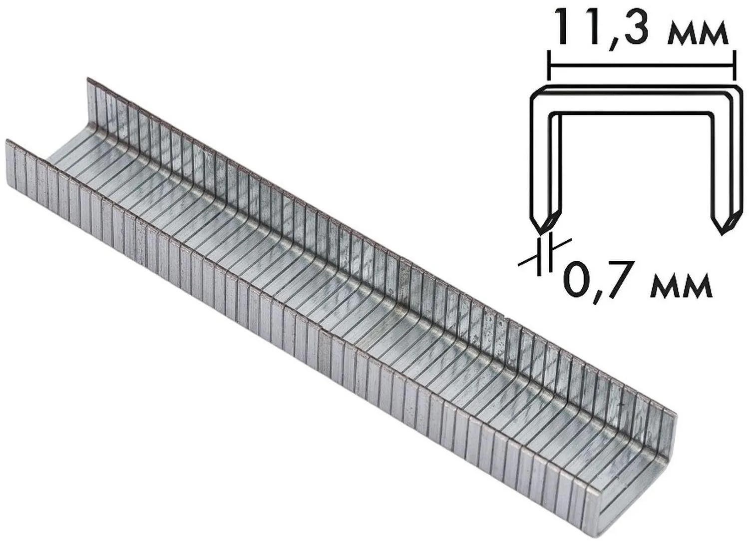 Скобы для степлера БИБЕР 85812 прямоугольные, тип 53, 8 мм (1000 шт.)