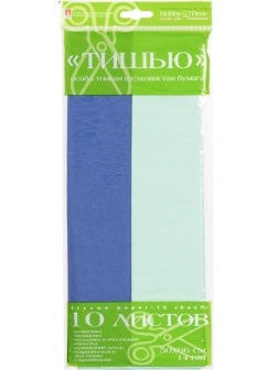 Бумага Тишью  10 листов/наб, синий / мятный 2-144/02