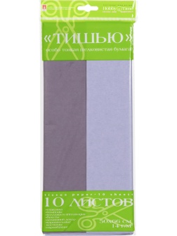 Бумага Тишью  10 листов/наб, лиловый / светло-сиреневый 2-144/04