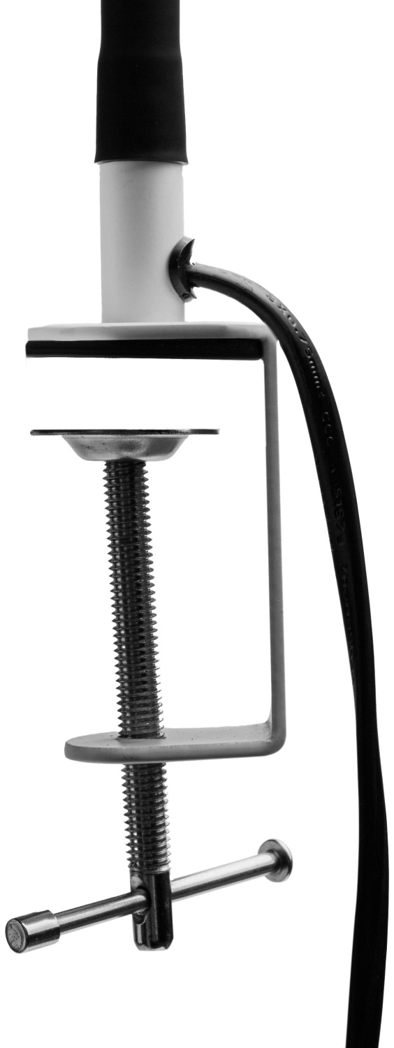 Светильник KD-438 C01 бел. струбцина, Е27, 40 Вт, металл