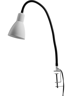 Светильник KD-438 C01 бел. струбцина, Е27, 40 Вт, металл