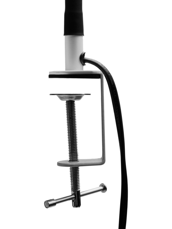 Светильник KD-438 C01 бел. струбцина, Е27, 40 Вт, металл