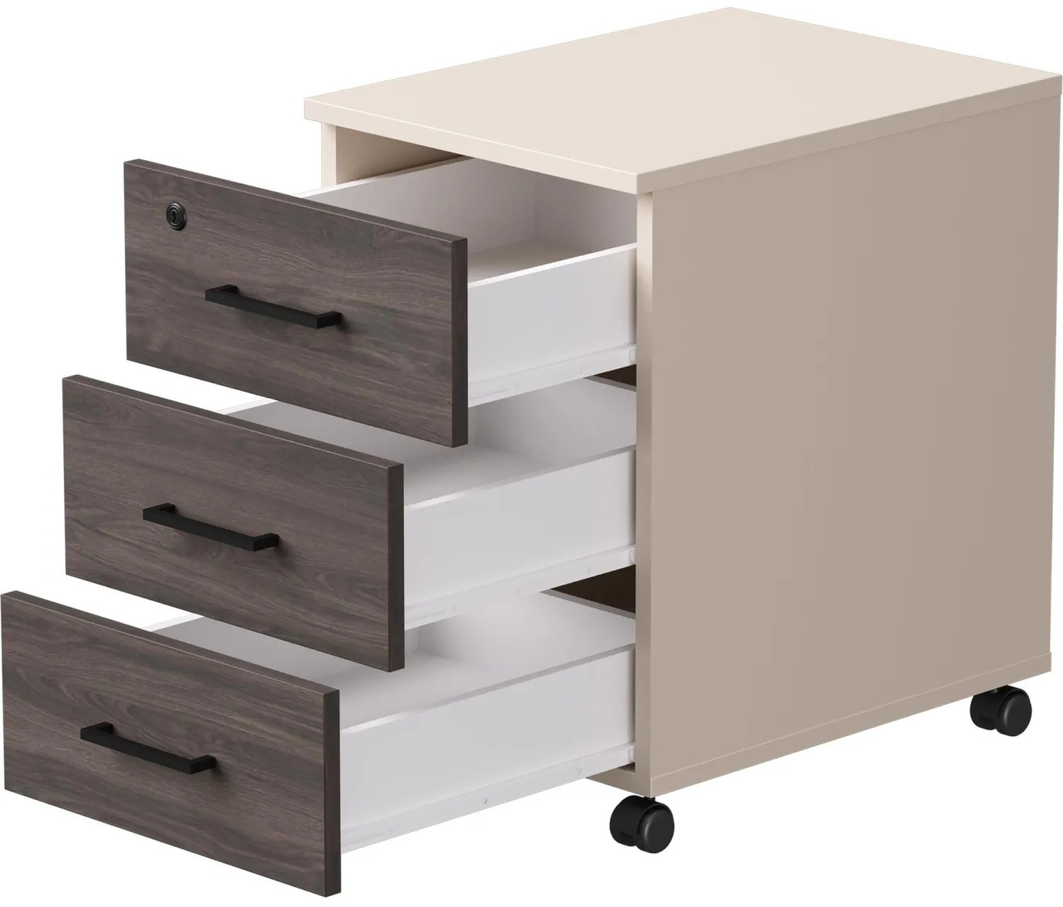 Тумба мобильная EVO 254T001GU/GU/DK 406х540х608 Кашемир/Кашемир/Дуб Пасад