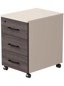 Тумба мобильная EVO 254T001GU/GU/DK 406х540х608 Кашемир/Кашемир/Дуб Пасад