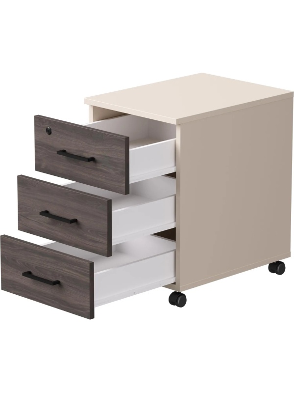 Тумба мобильная EVO 254T001GU/GU/DK 406х540х608 Кашемир/Кашемир/Дуб Пасад