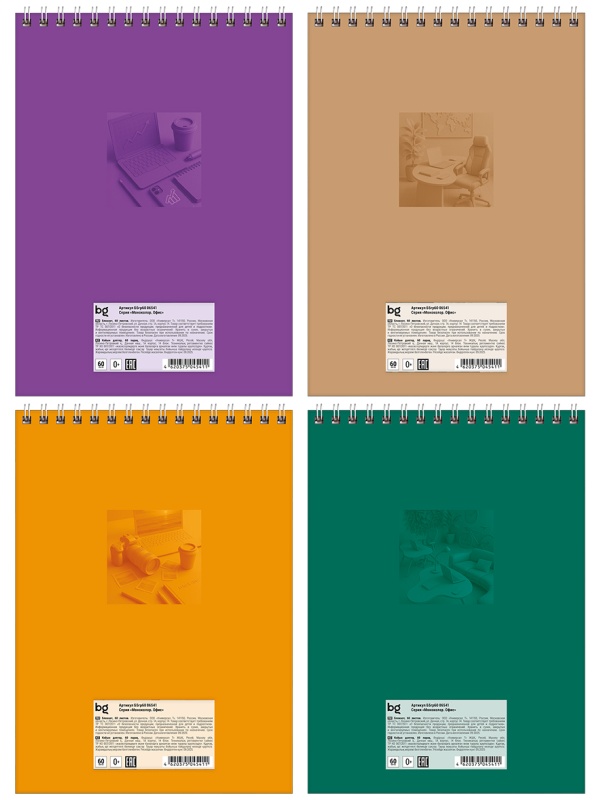 Блокнот А5 60л. на гребне BG 