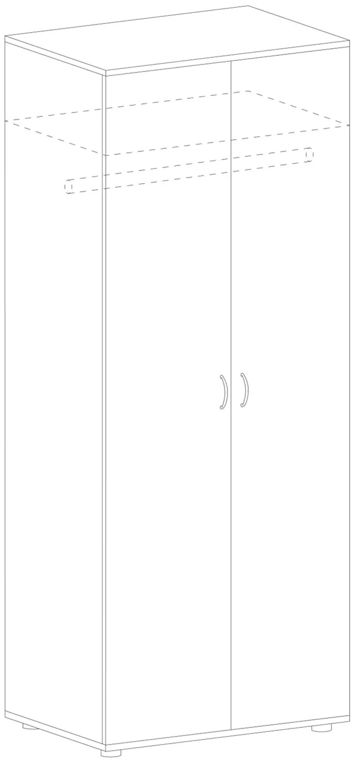 Шкаф S/P/A/A/A для одежды 80х60х195см Титан/Тортора OMHD860TITR