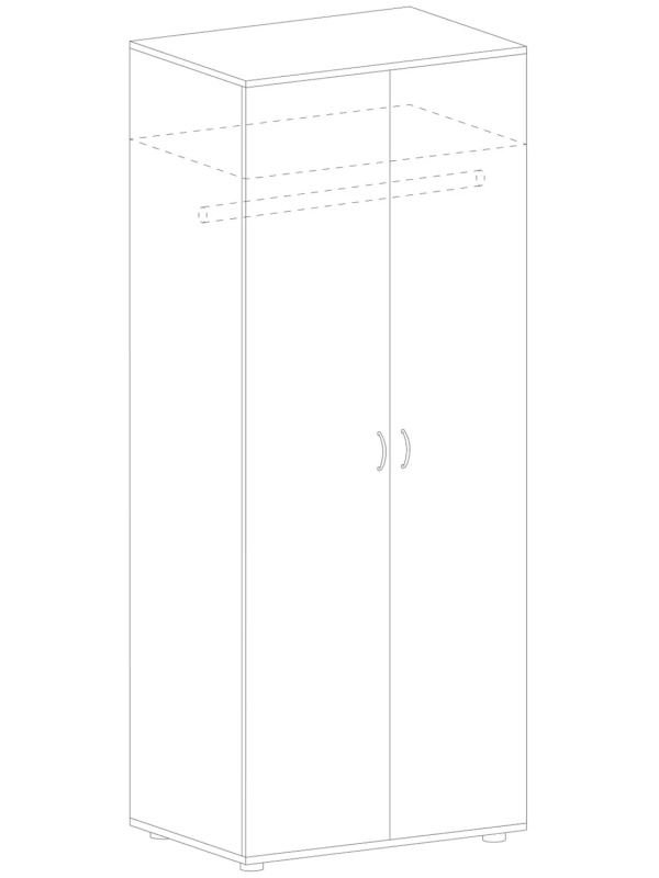 Шкаф S/P/A/A/A для одежды 80х60х195см Титан/Тортора OMHD860TITR