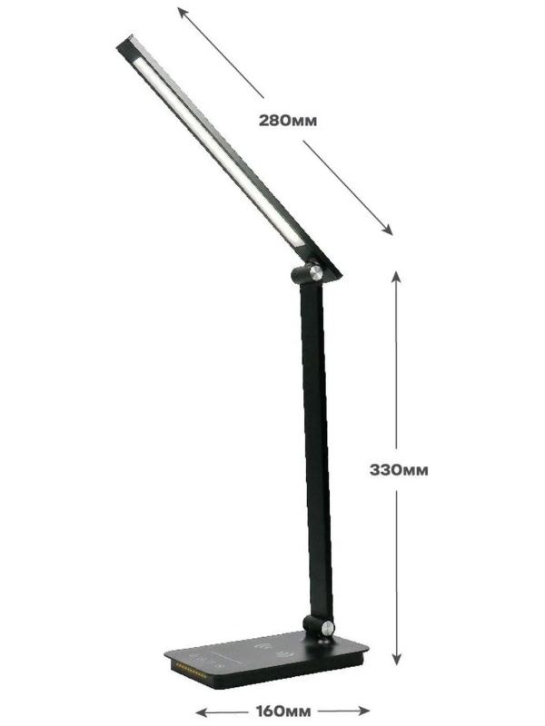 Светильник Ultraflash UF-834 C02 черн (Led настол, 8Вт, 5 ССТ, ночник, Зар)
