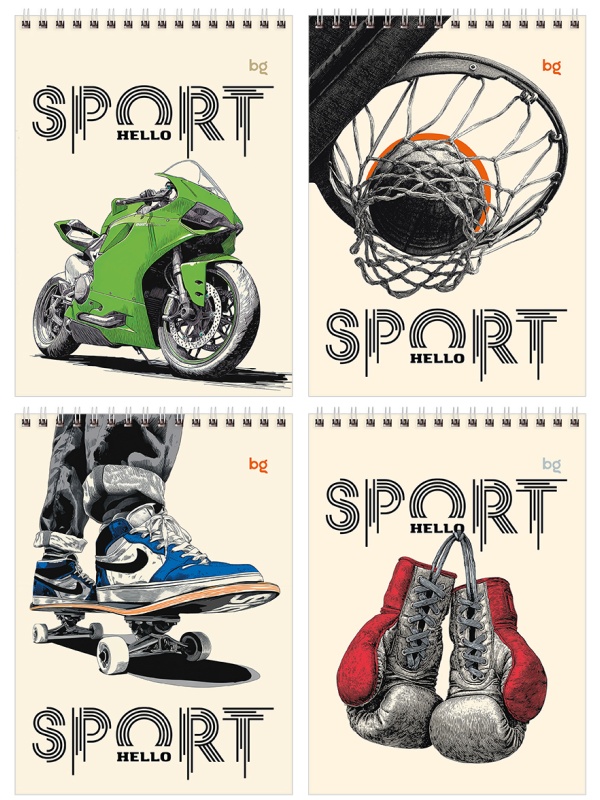 Блокнот А5 40л. на гребне BG 