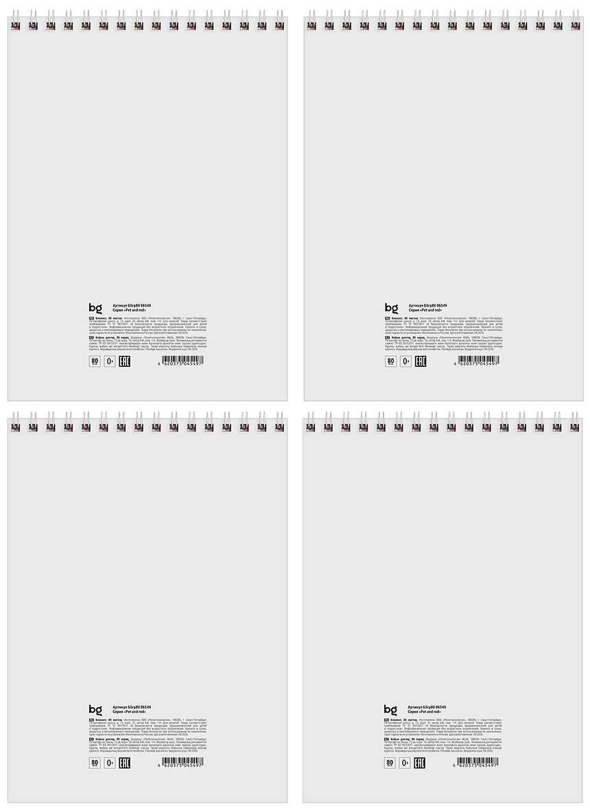 Блокнот А5 60л. на гребне BG 