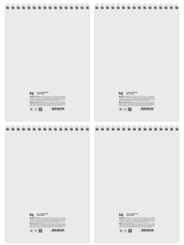 Блокнот А5 80л. на гребне BG 