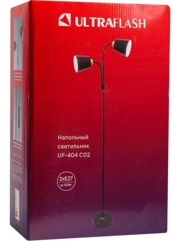 Светильник Ultraflash UF-404 C02 черн  (напольн, торшер, цоколь Е27)