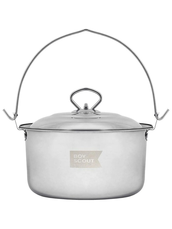 Котелок походный с крышкой, НЕРЖАВЕЮЩАЯ СТАЛЬ, 3 л, BOYSCOUT, 61161